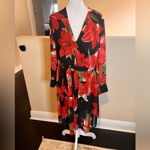 Women’s faux wrap floral dress